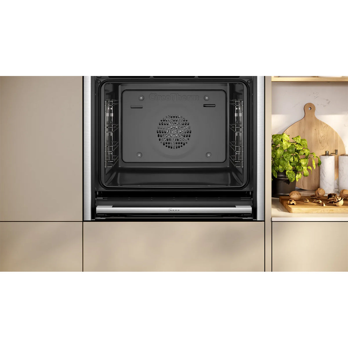 Neff B54CR71N0B N 70 Built-In Oven, 71 Litre, TFT Display, Circo Therm, 59.6cm Wide - Stainless Steel