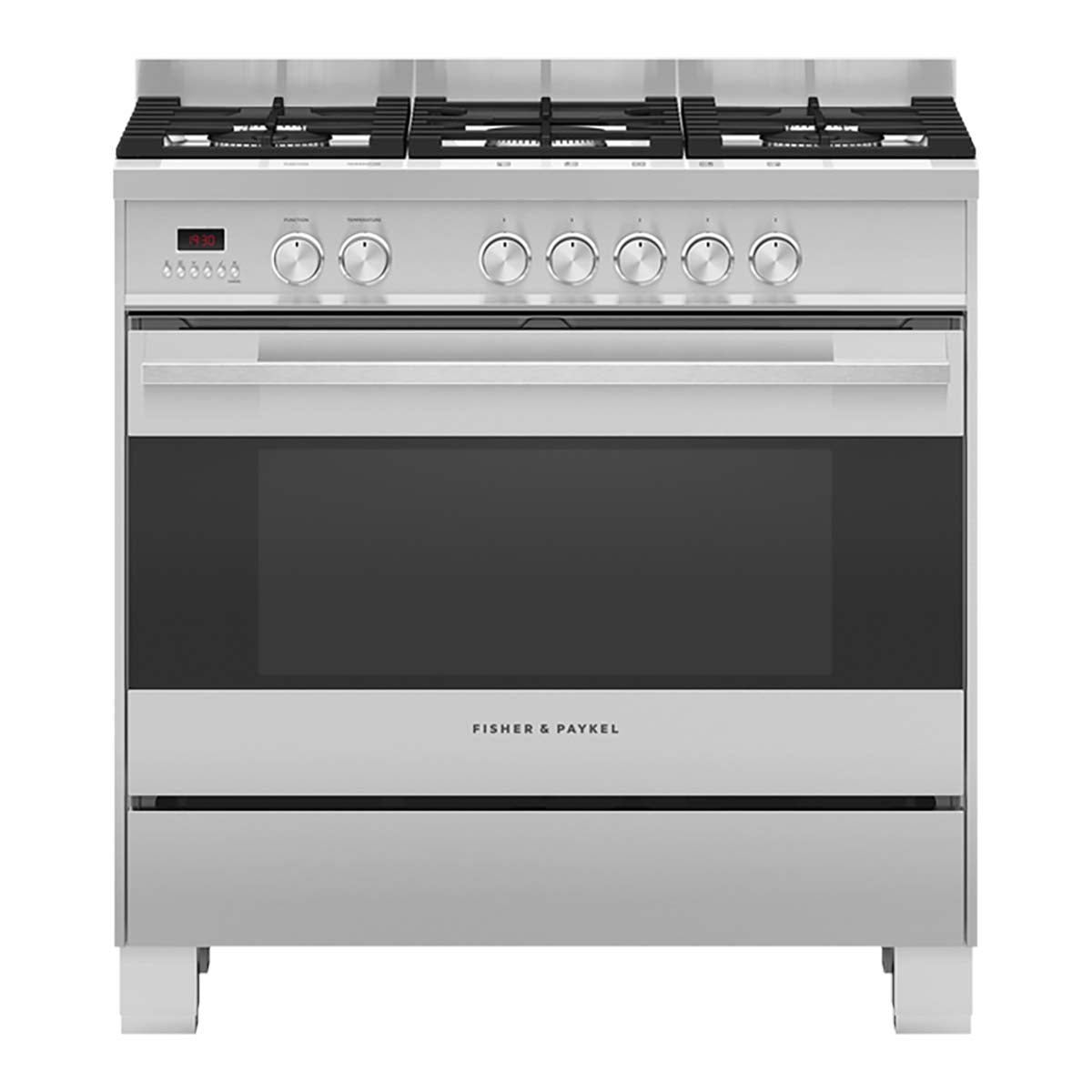 Fisher & Paykel OR90SDG4X1 Series 7 Contemporary Freestanding 5 Burner Dual Fuel Range Cooker, 89.7cm Wide - Stainless Steel