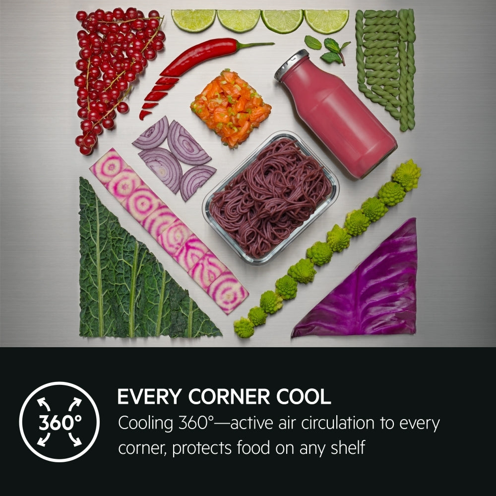 AEG ORC8M321CX Freestanding 70/30 Fridge Freezer Frost Free,Silver,C Rated - 43724662210783 