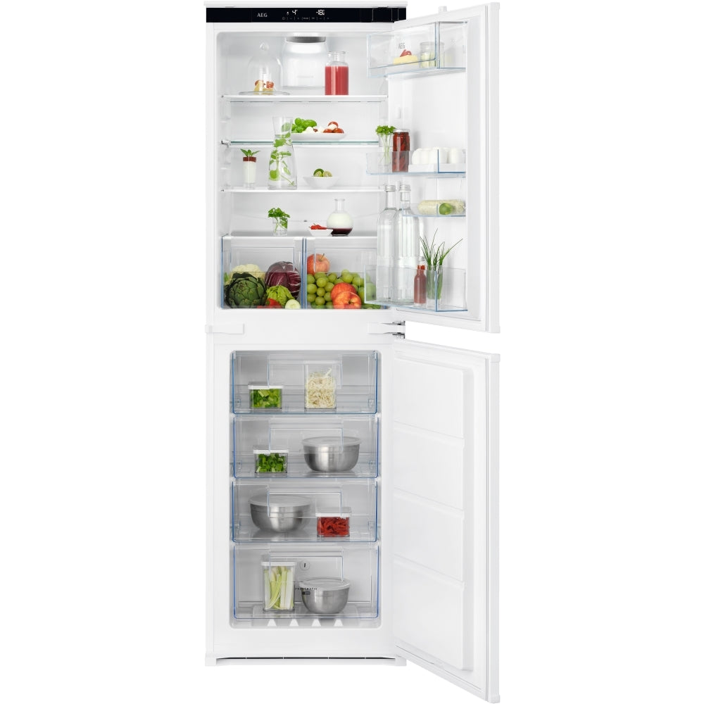 AEG OSC6T185ES Fully Integrated 50/50 Fridge Freezer Frost Free with Sliding Hinge,E Rated - 43724665815263 
