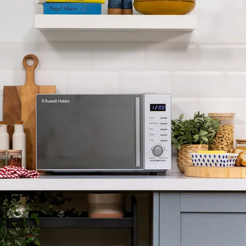 Russell Hobbs RHM2348S 900W 23 Litre Solo Microwave Oven, Silver - 43540298629343 
