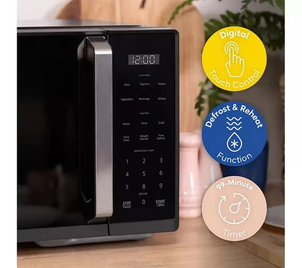 Russell Hobbs RHMT2512B 900W 25 Litre Touch Control Digital Microwave Oven, Black