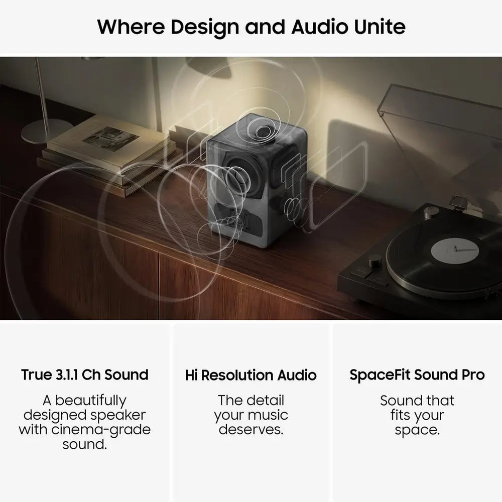 Samsung HWLS70H/XU Multi-Directional Music Studio 7 Wi-Fi Bluetooth Wireless Speaker, Black