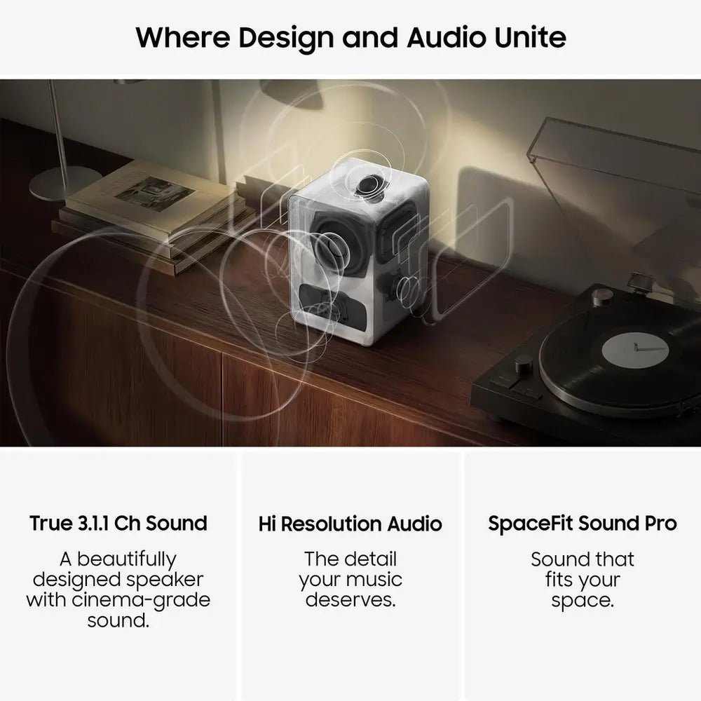 Samsung HWLS71H/XU Multi-Directional Music Studio 7 Wi-Fi Bluetooth Wireless Speaker, White