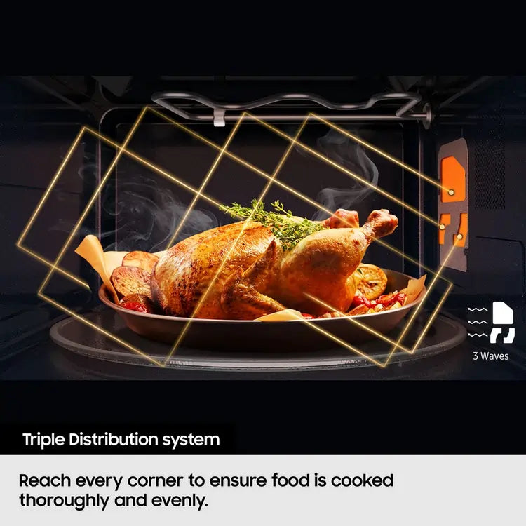 Samsung MS23K3515AK 23 Litre 800W Solo Microwave Oven With Triple Distribution System, Black - 73958453215605 