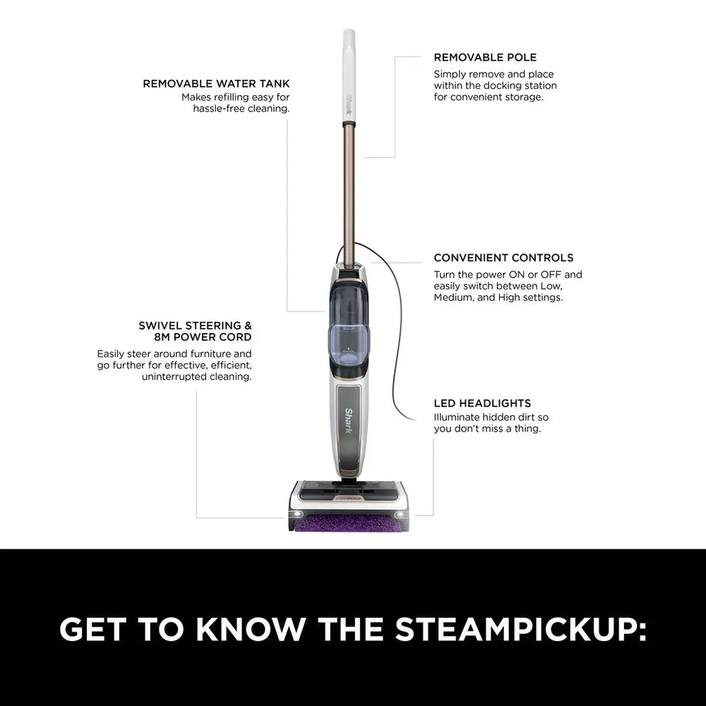Shark SD200UK SteamPickUp Hard Floor Cleaner, White - 71812466803061 