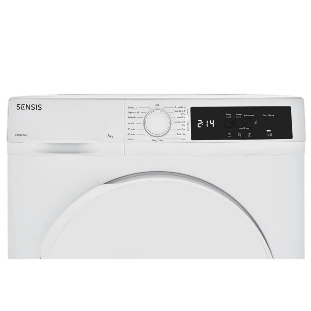 Sensis TDCF018BW 8kg Condenser Tumble Dryer, White