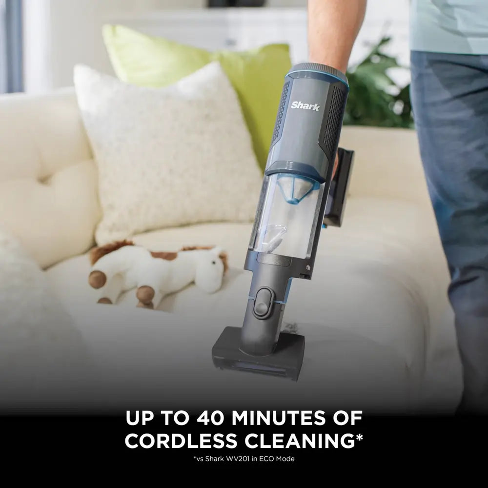 Shark BH102UK PowerBoost Pet Handheld Vacuum With Up To 40 Minutes Run Time, Charcoal With Blue