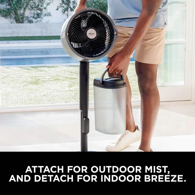 Shark FA300UK FlexBreeze Pro Mist Indoor & Outdoor Fan & Outdoor Misting System - Dark Grey, Charcoal - 74029751435637 