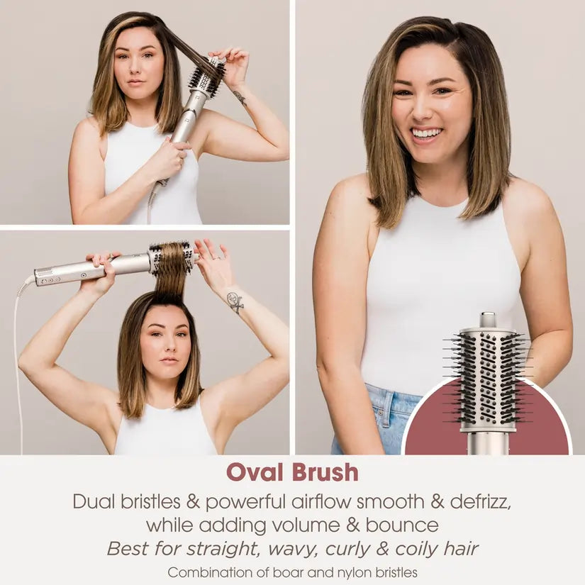 Shark FlexStyle HD436SLUK 4-in-1 Air Styler & Hair Dryer for Straight & Wavy Hair, Stone