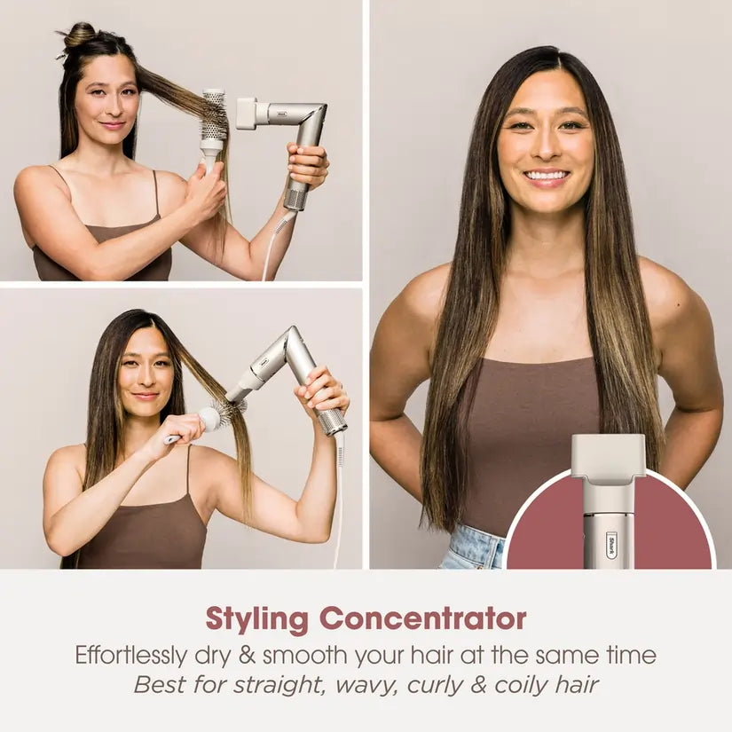 Shark FlexStyle HD436SLUK 4-in-1 Air Styler & Hair Dryer for Straight & Wavy Hair, Stone