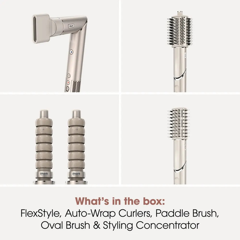 Shark FlexStyle HD436SLUK 4-in-1 Air Styler & Hair Dryer for Straight & Wavy Hair, Stone