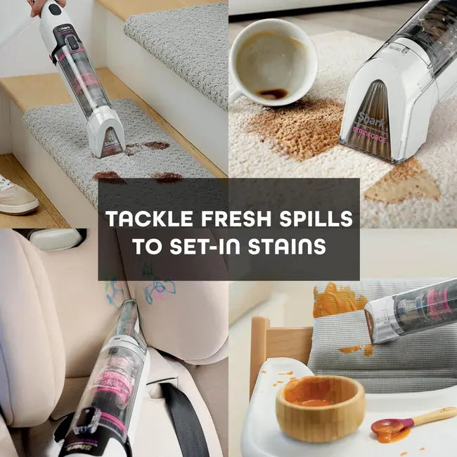 Shark HX100UKT StainForce Cordless Stain Destroying Spot Cleaner With Up To 15 Minutes Run Time, White