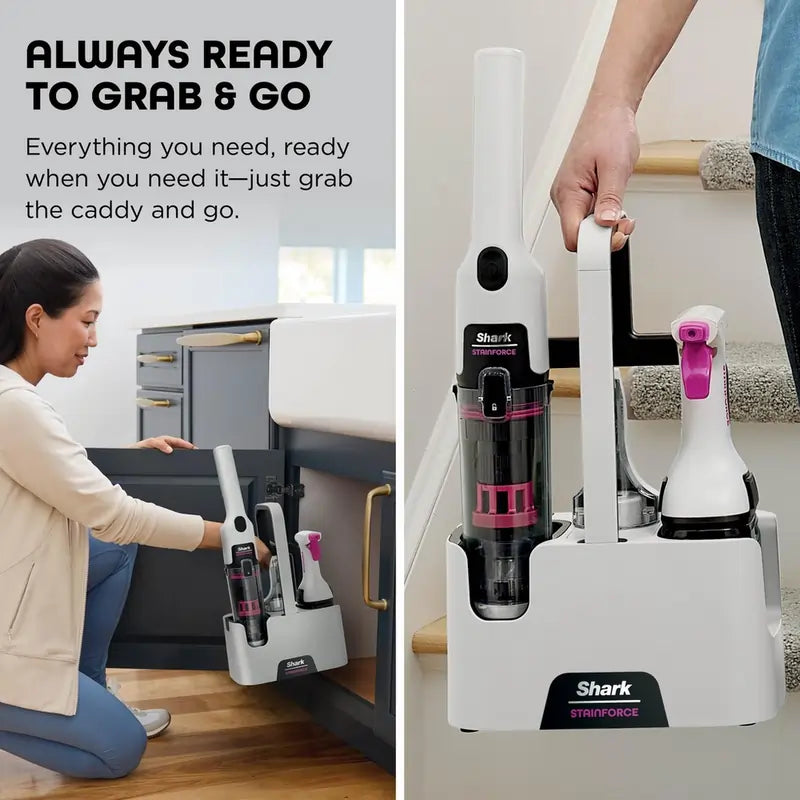 Shark HX100UKT StainForce Cordless Stain Destroying Spot Cleaner With Up To 15 Minutes Run Time, White