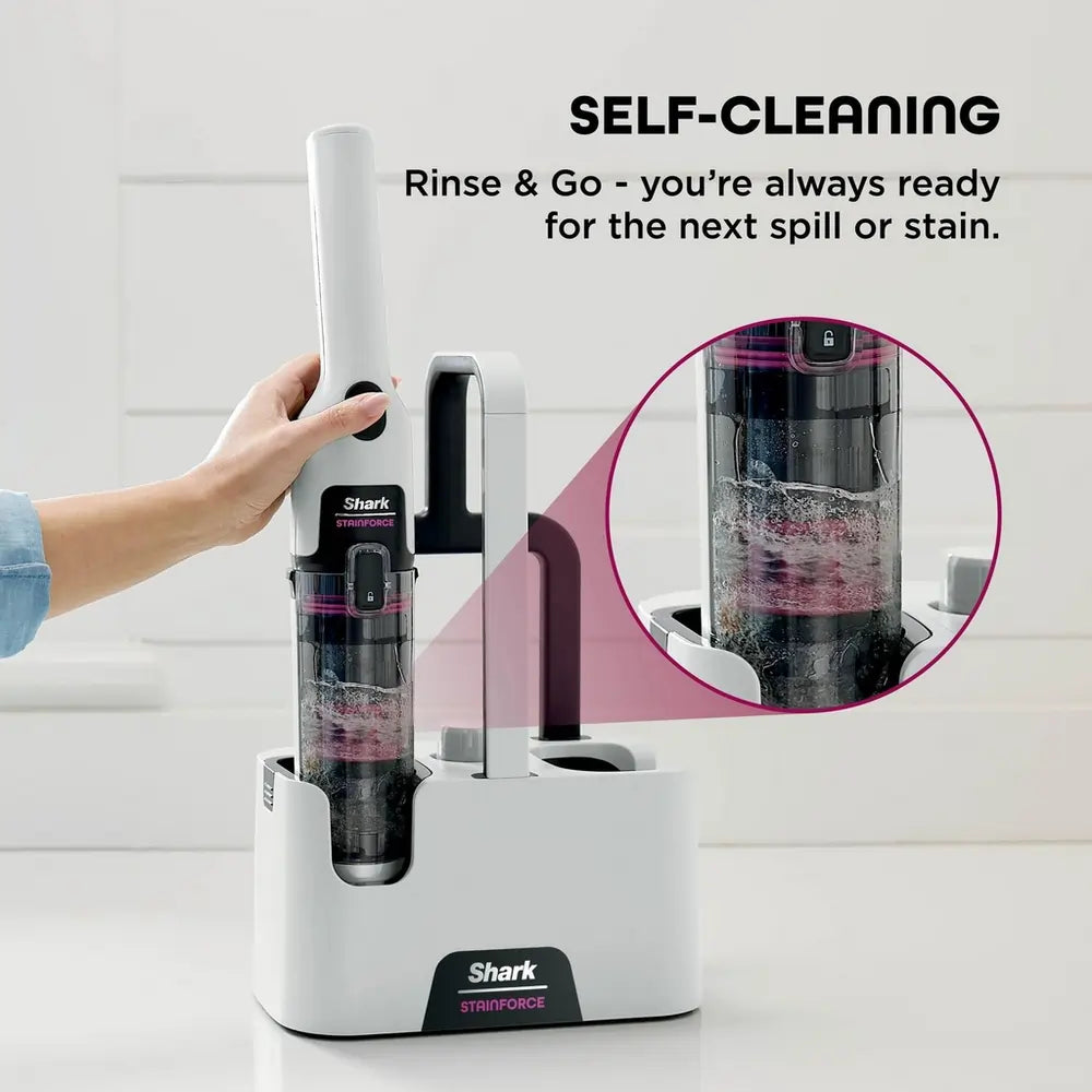 Shark HX100UKT StainForce Cordless Stain Destroying Spot Cleaner With Up To 15 Minutes Run Time, White