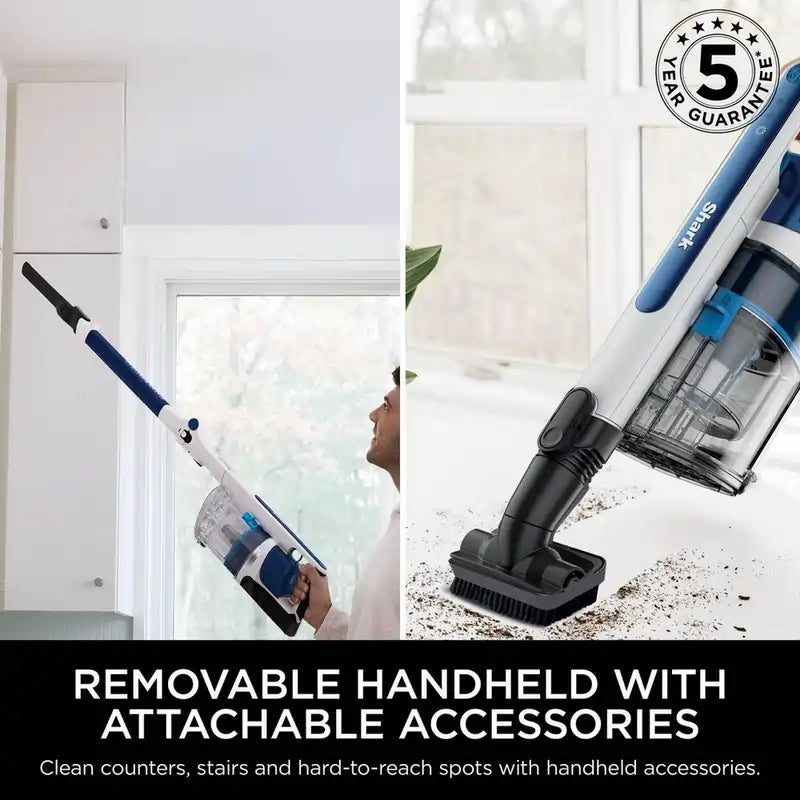 Shark IZ380UK PowerPro Cordless Stick Vacuum Cleaner With Up To 60 Minutes Run Time, Navy Metallic