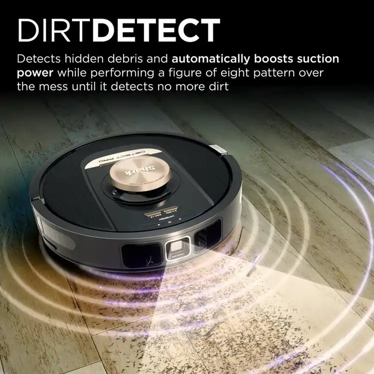 Shark RV2820VEUK PowerDetect Self-Empty Robot Vacuum Cleaner With Up To 100 Minutes Run Time, Black - 43044353179871 