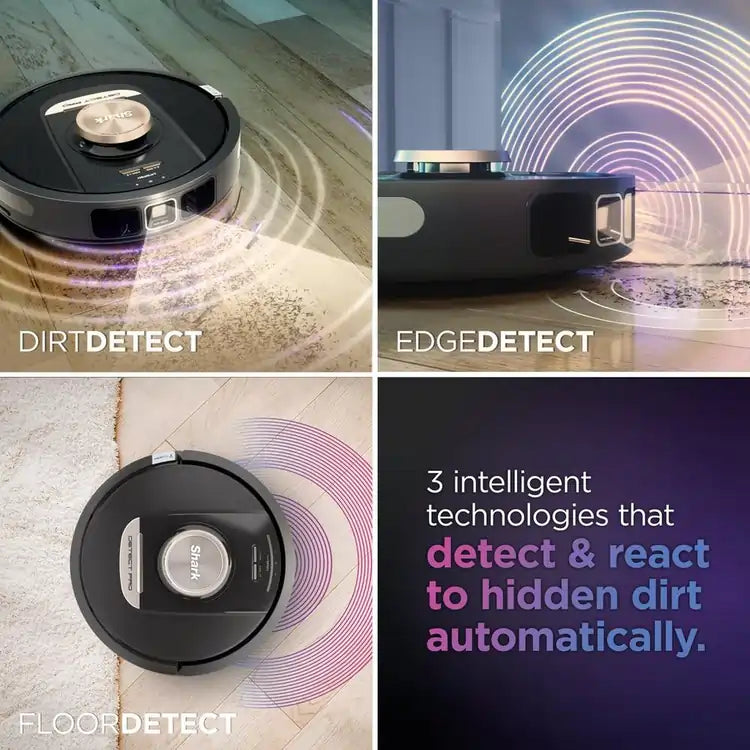 Shark RV2820VEUK PowerDetect Self-Empty Robot Vacuum Cleaner With Up To 100 Minutes Run Time, Black - 43044353310943 