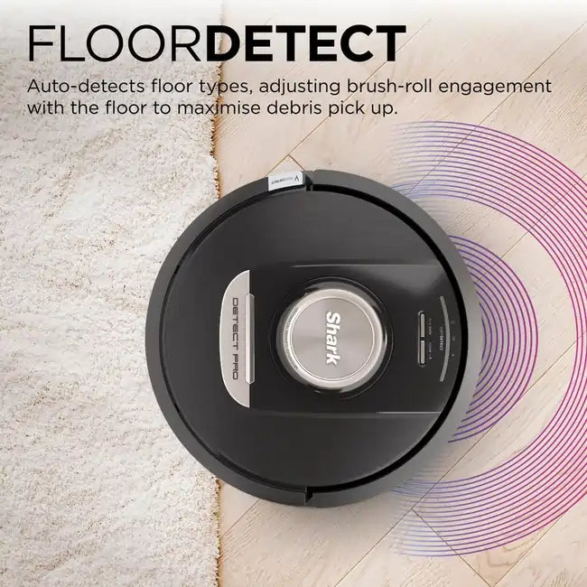 Shark RV2820VEUK PowerDetect Self-Empty Robot Vacuum Cleaner With Up To 100 Minutes Run Time, Black