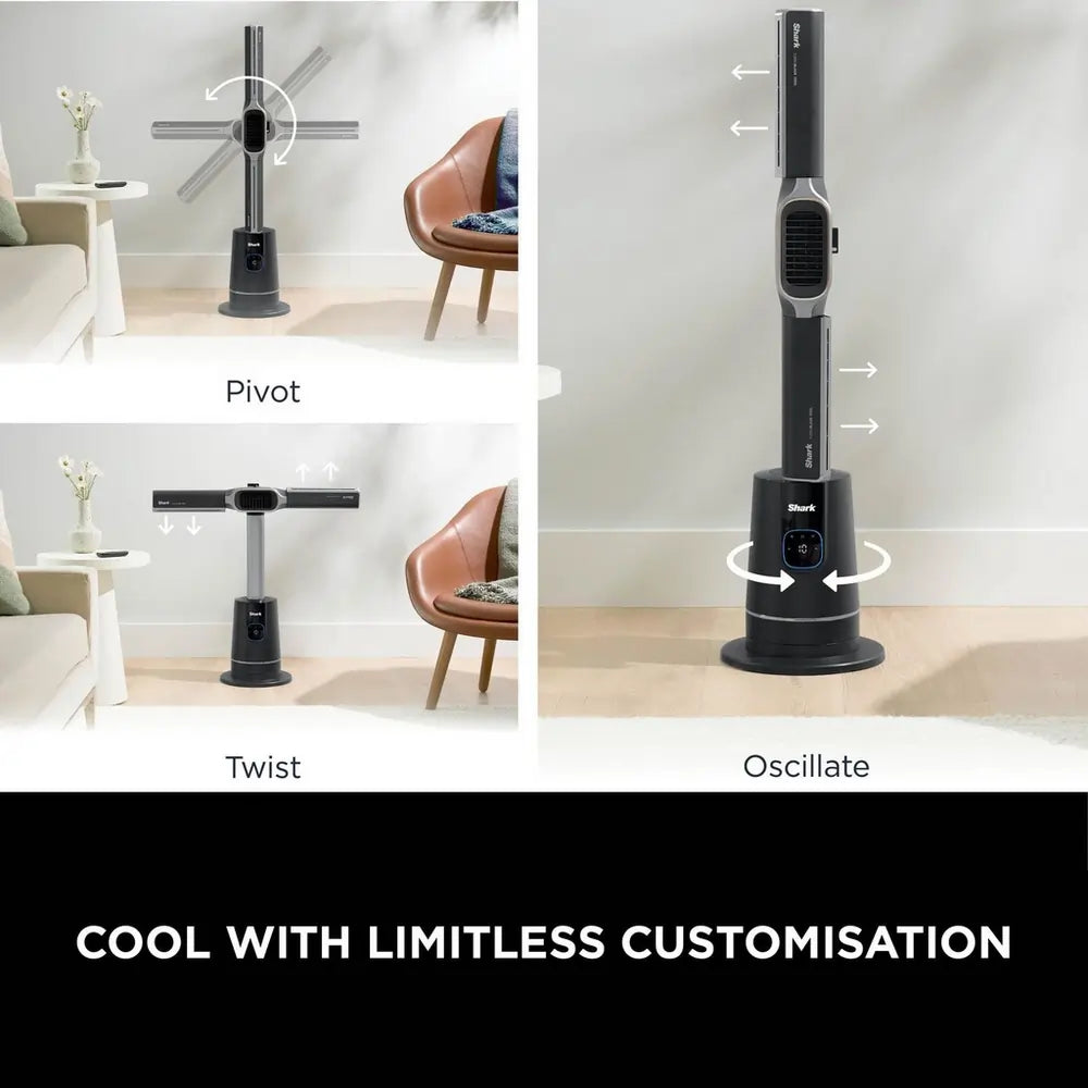 Shark TH200UK Fan & Heater, Charcoal