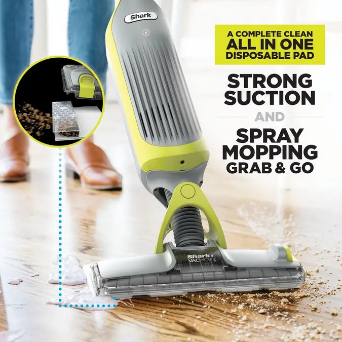 Shark VM200UK VacMop Cordless 2-in-1 Vacuum Mop with Targeted Spray, Charcoal Grey
