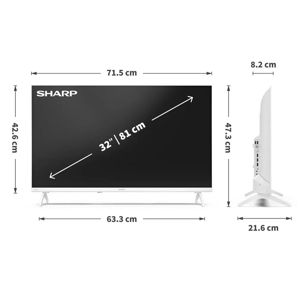 Sharp Aquos 1TC32HE2245KW 32" HD Ready TiVo Smart TV With Freely, White