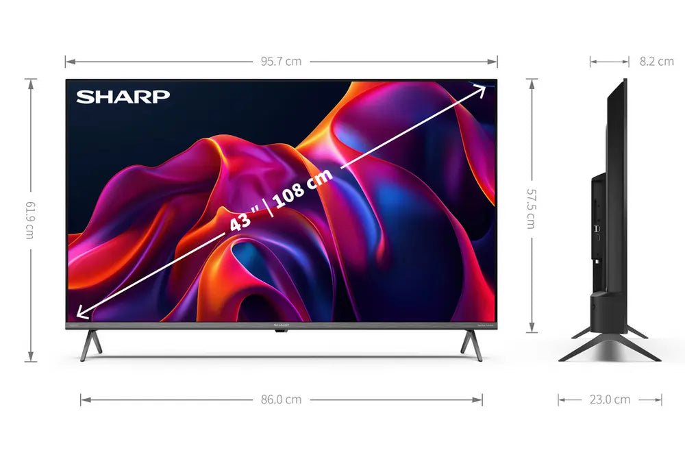 Sharp 4TC43GM6245KS 43" 4K UHD Quantum Dot Frameless Smart TiVo TV - 72235445715317 