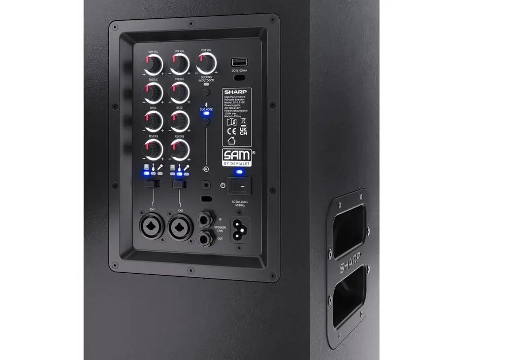 Sharp CPLS100 120W 2.0 Channel Sumobox Speaker - Black - 40622353940703 