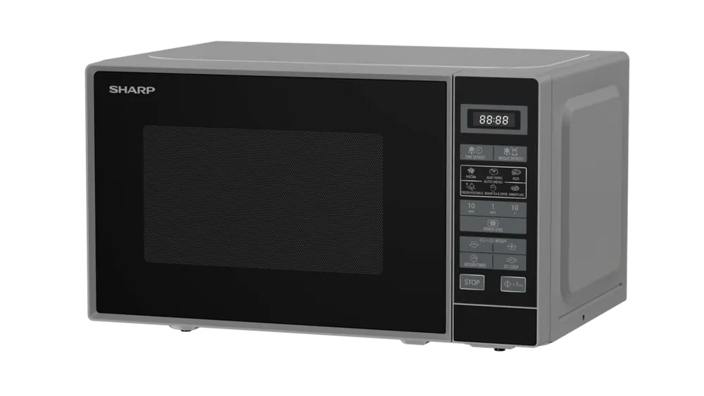 Sharp RD202TSUK 800W 20 Litre Microwave Oven, Silver - 43207305593055 