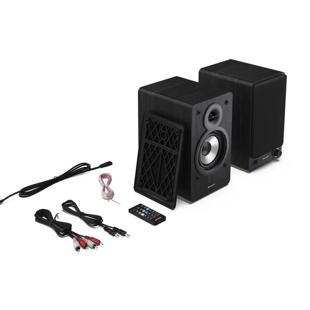 Sharp RP-TT100/CPSS30 Bluetooth Automatic Hi-Fi Turntable With A Pair of Bookshelf Speakers, Black