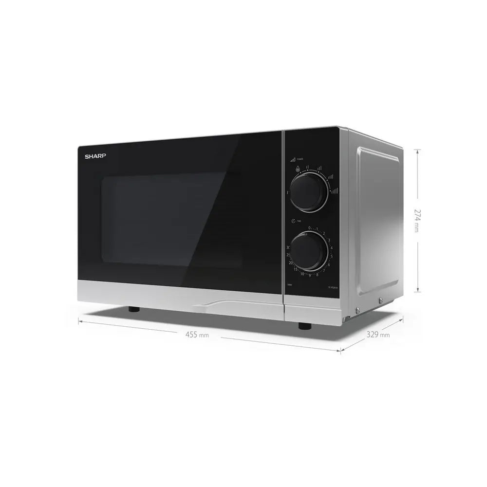 Sharp YCPS201AUS 700W 20 Litre Microwave Oven, Silver