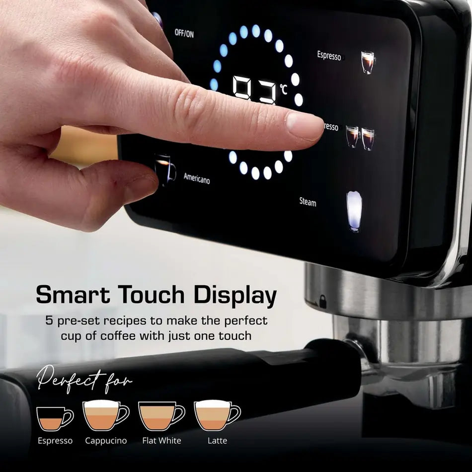 Swan SK22113BLK Pump Espresso Digital Coffee Machine, Black