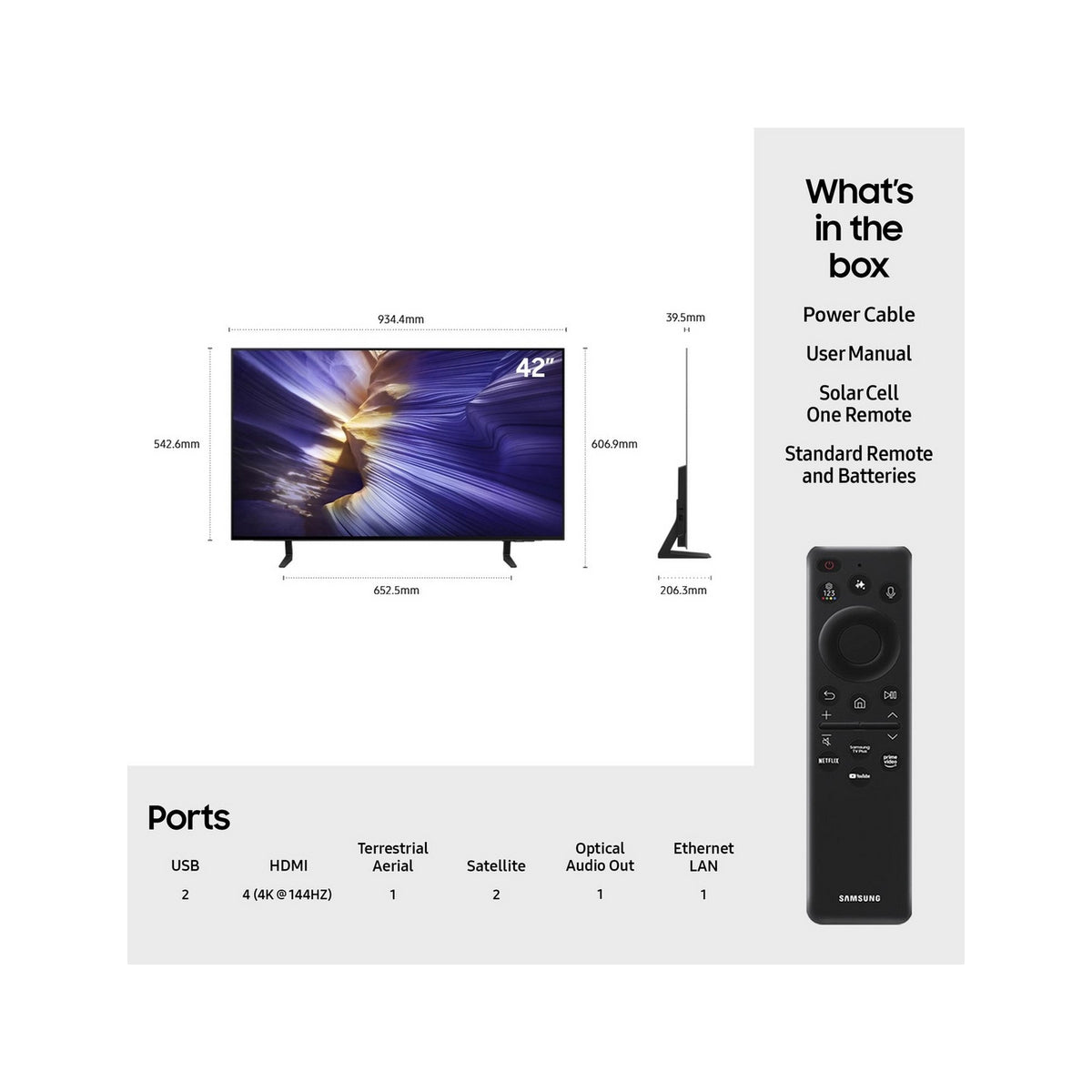 Samsung QE42S90FAEXXU 42" 4K OLED Smart AI TV - Graphite Black