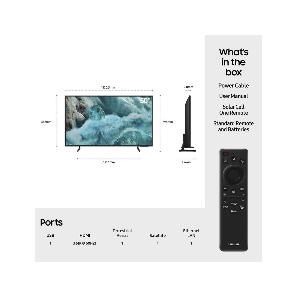 Samsung QE50Q7F2AUXXU 50" 4K QLED AI Smart TV - Black