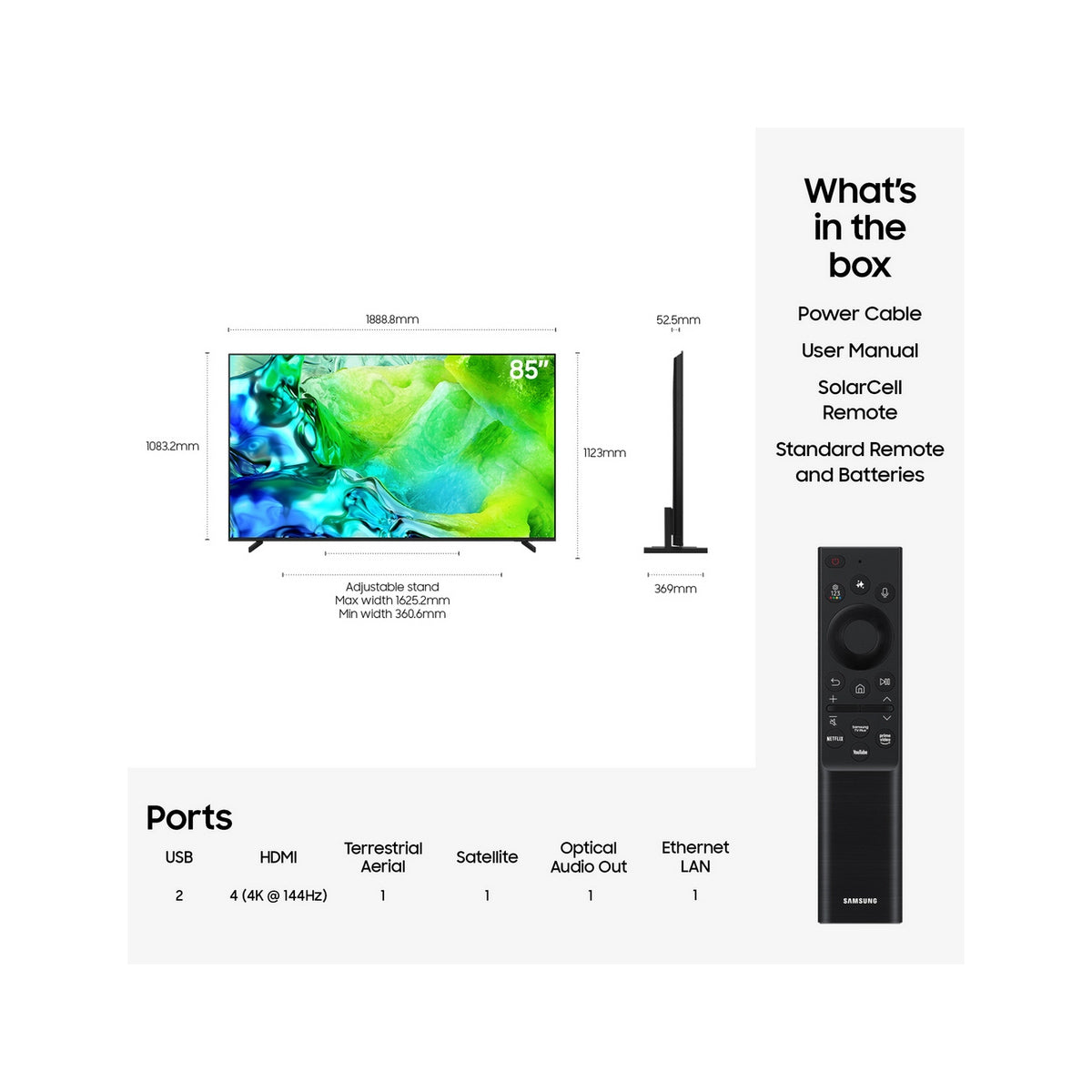 Samsung QE85QN80HAUXXU 85" 4K Neo QLED Vision AI Smart TV - Titan Black
