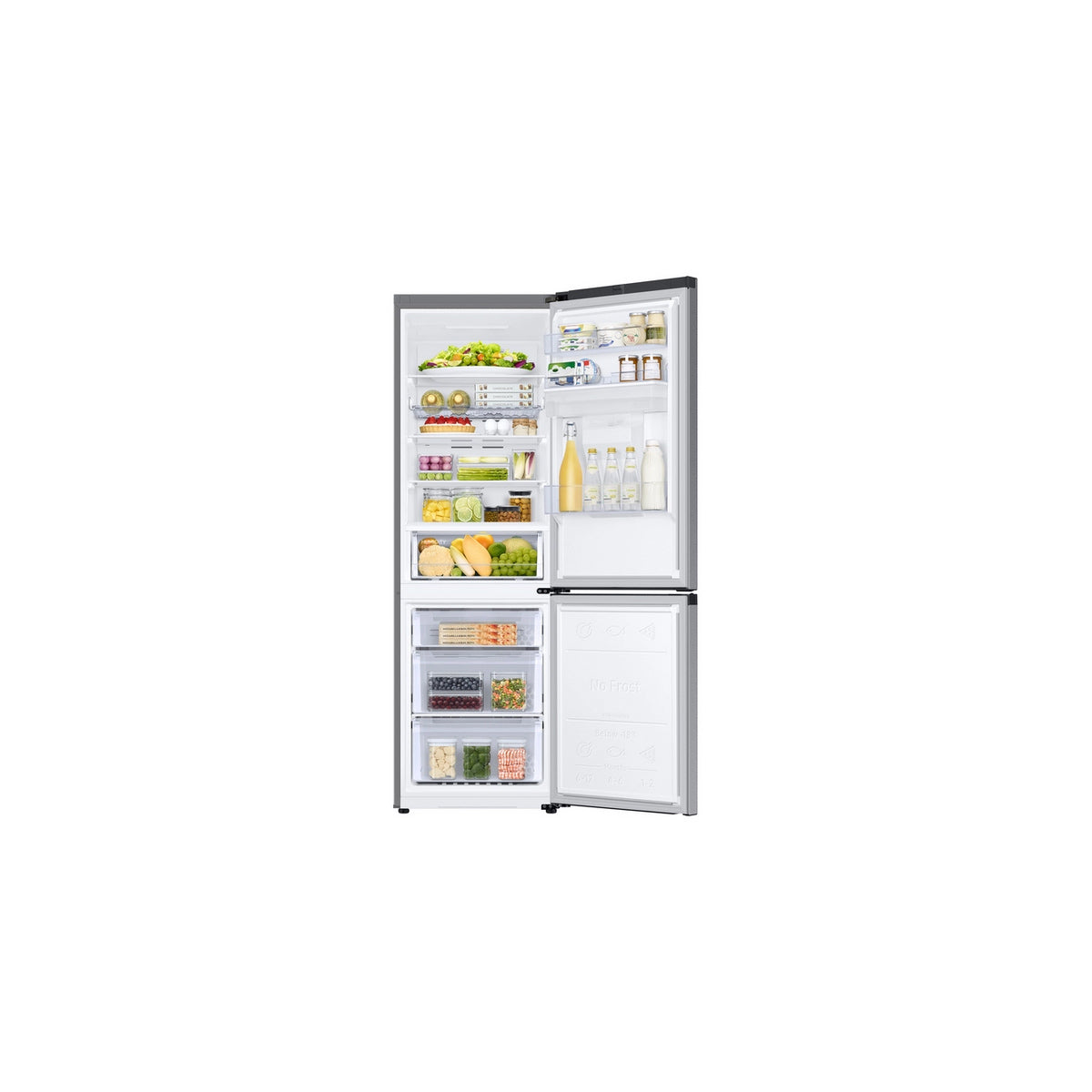 Samsung RB34C632ESA/EU 65/35 Split Freestanding Fridge Freezer, Water Dispenser, 59.5cm Wide - Silver