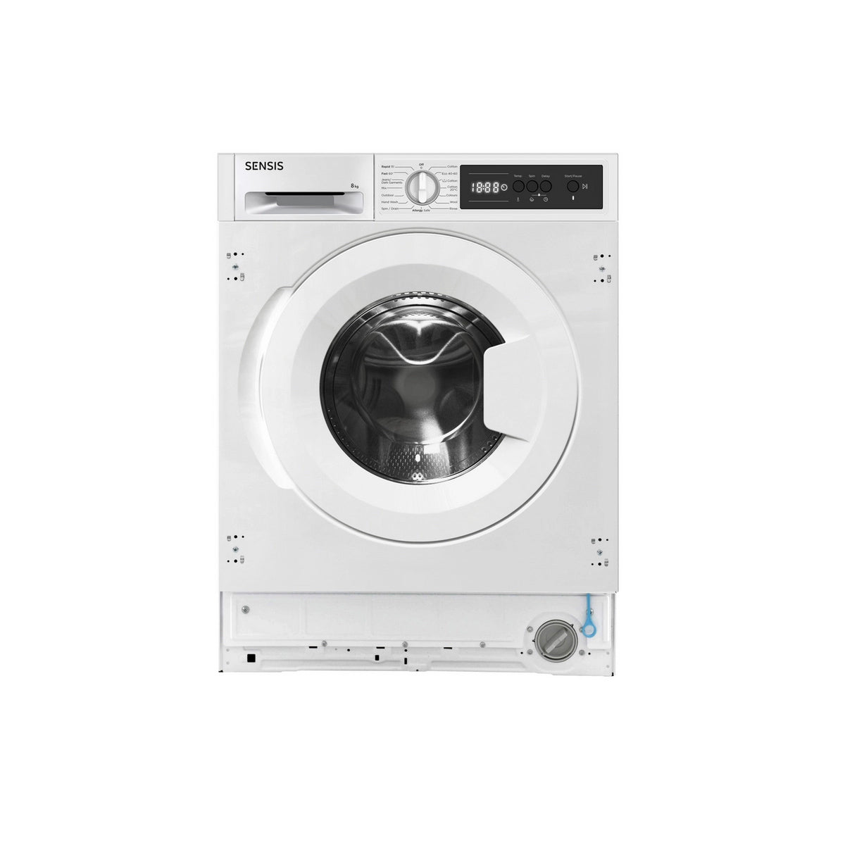 Sensis WMBI01814AW 8kg Integrated Washing Machine, 1400 Spin, 59.7cm Wide - White