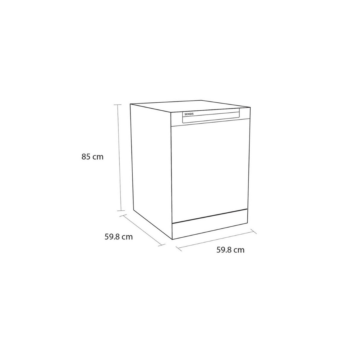 Sensis DWF0114FSDW Freestanding Dishwasher, 14 Place Settings, 59.8cm Wide - White
