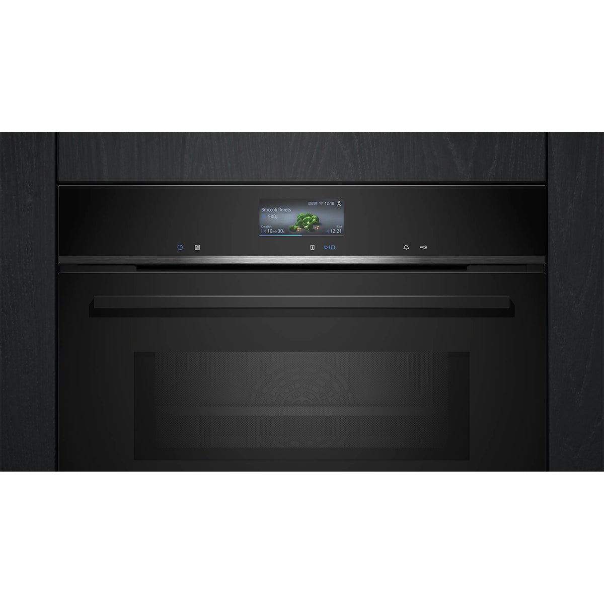 Siemens CM776G1B1B iQ700 Built-In Compact Oven With Microwave Function, 45 Litre, 900W, 59.4cm Wide - Black