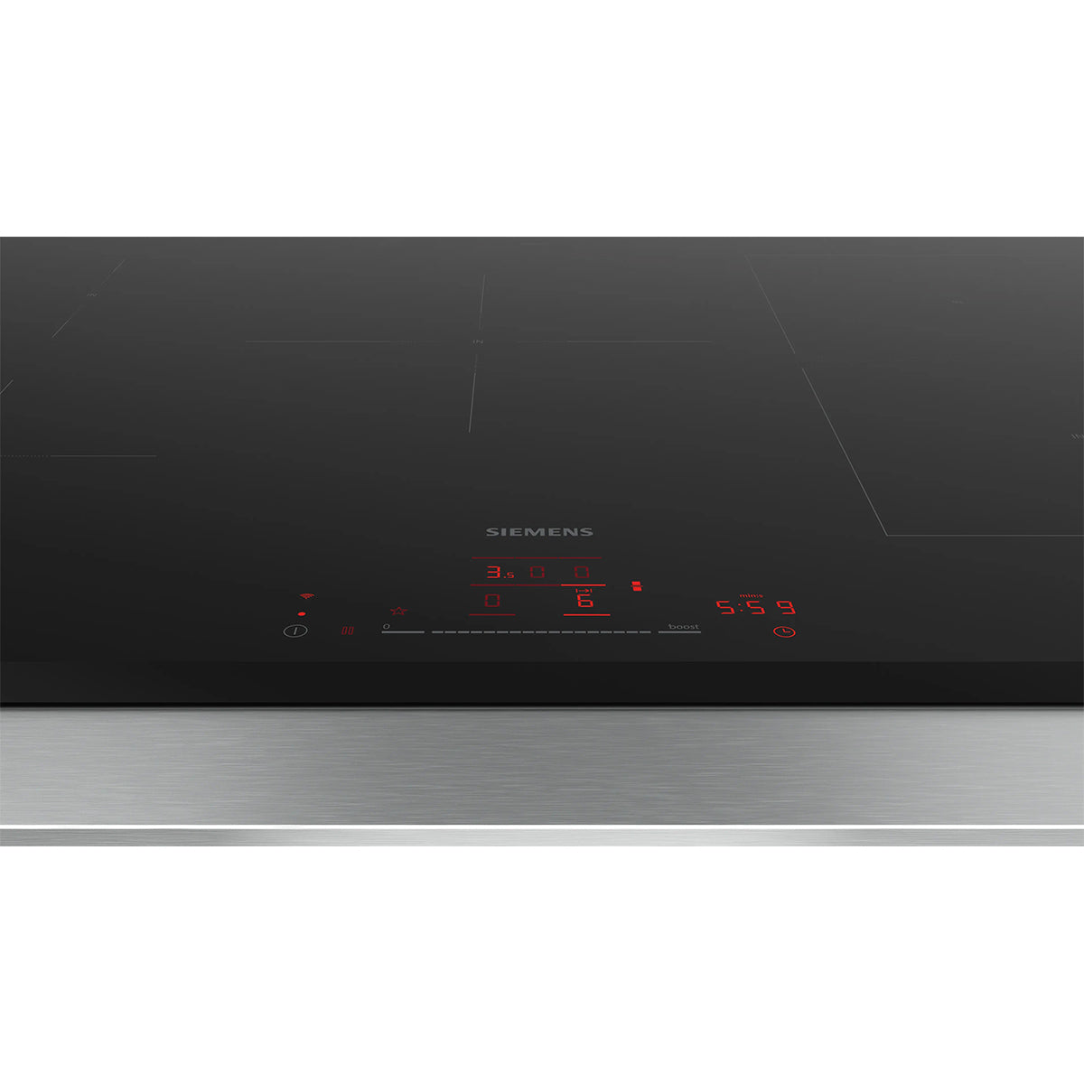 Siemens ED851HWB1E iQ500 Induction Hob, 5 Zones, Surface Mount Without Frame, 80.2cm Wide - Black, Ceramic