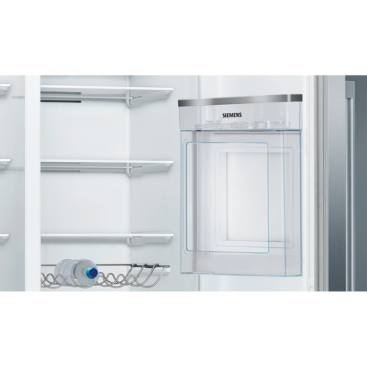 Siemens KA93GAIDP iQ500 Freestanding American Side-By-Side Fridge Freezer, 369/191 Litre, Total noFrost, 90.8cm Wide - Brushed Steel, Anti-Fingerprint