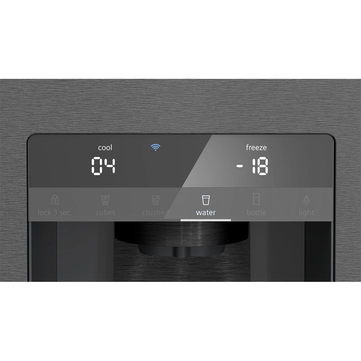 Siemens KF96DPXEA iQ700 Freestanding Multi Door American Fridge Freezer, 375/199 Litre, Total noFrost, 90.5cm Wide - Brushed Black Steel, Anti-Fingerprint