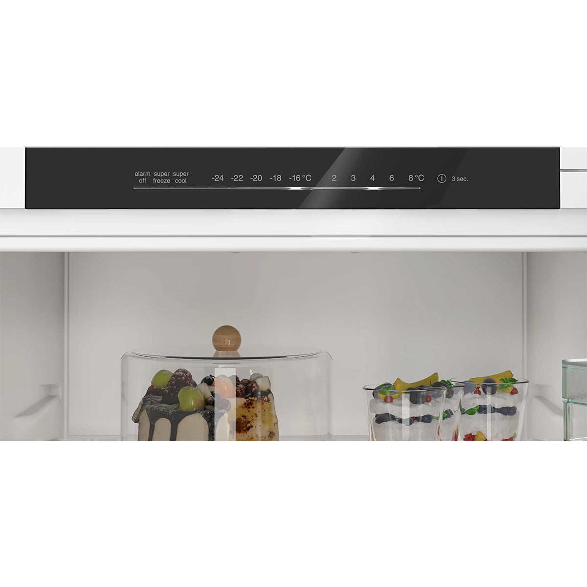 Siemens KI96NNSE0 iQ100 Built-In Fridge Freezer With Freezer at Bottom, 215/75 Litre, 54.1cm Wide - Sliding Hinge