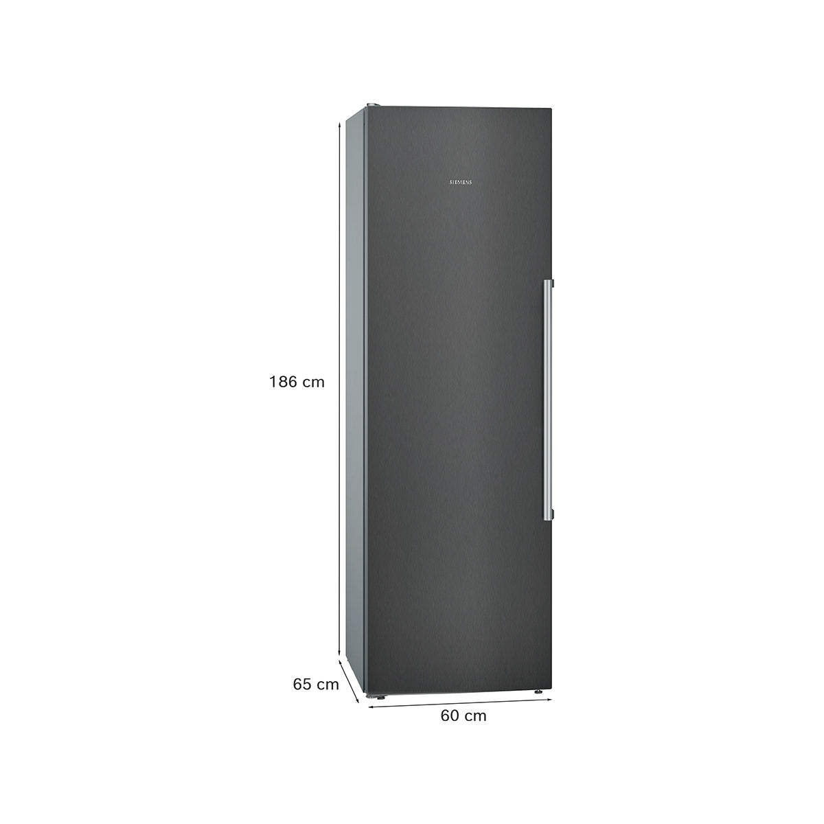 Siemens KS36VAXEP Freestanding Upright Fridge, 346 Litre, Vertical Bar Door Handle, 60cm Wide - Dark Inox, Left Reversible