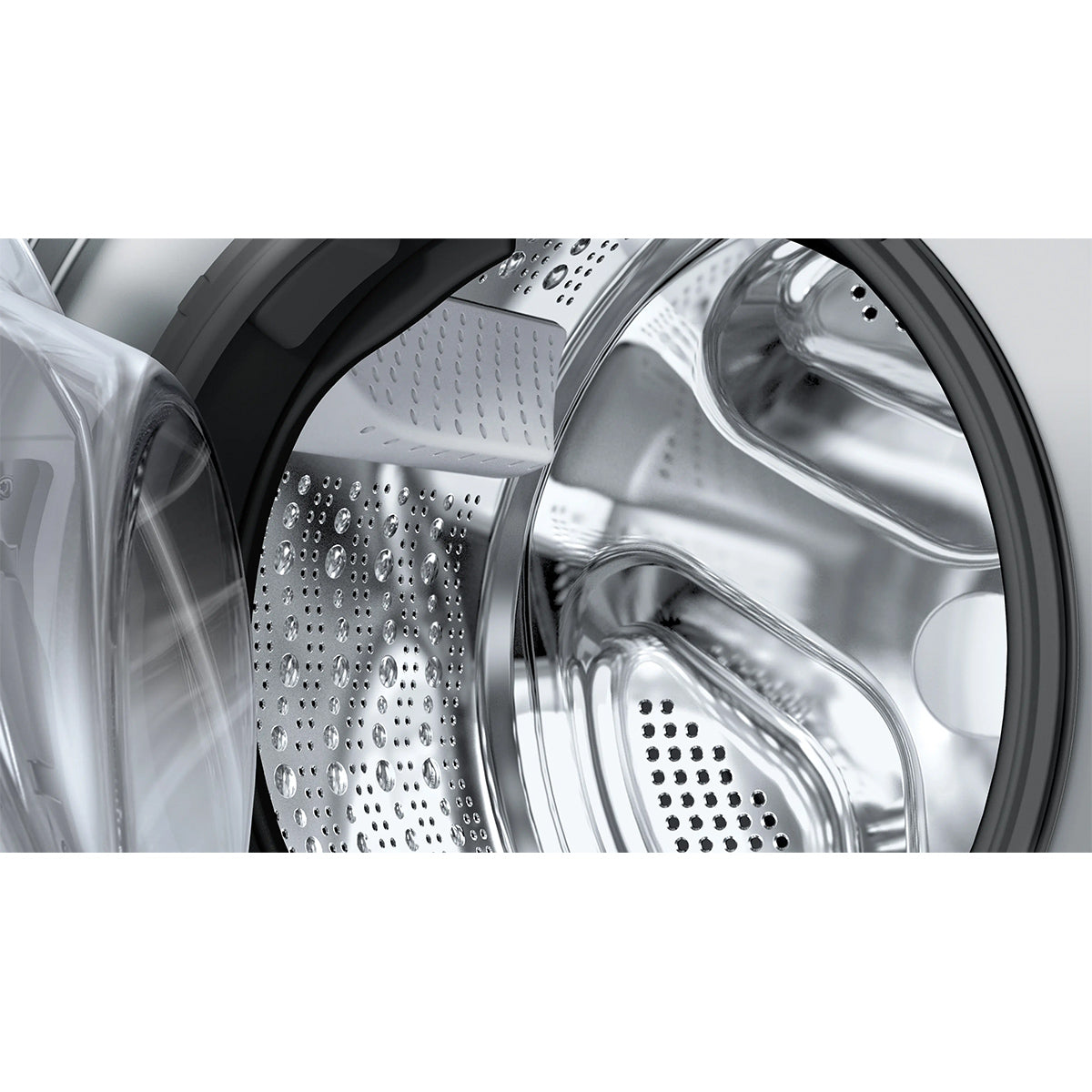 Siemens WN54C2ATGB iQ700 Freestanding Washer Dryer, 10.5/6Kg, 1400 rpm, 59.8cm Wide - Chrome/Black Door