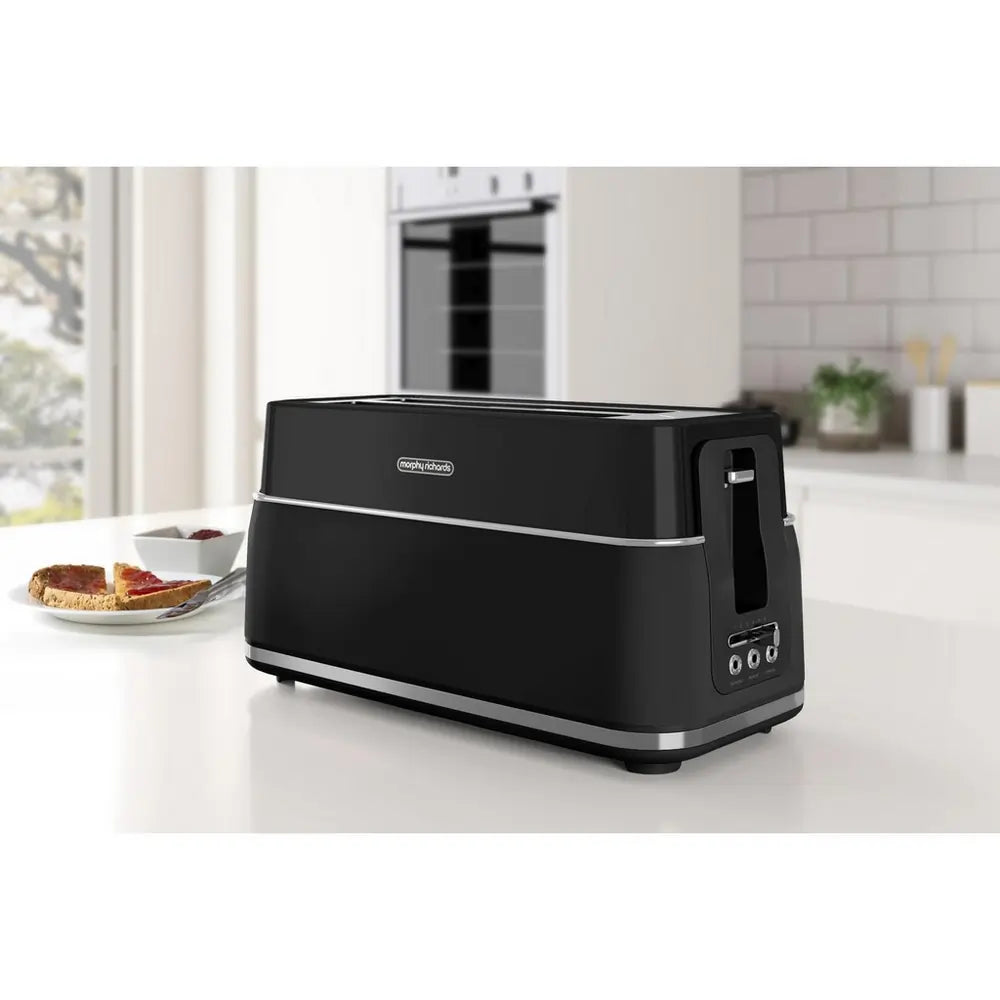 Morphy Richards Signature 245744 Long Slot 4-Slice Toaster, Black - 73804889653621 