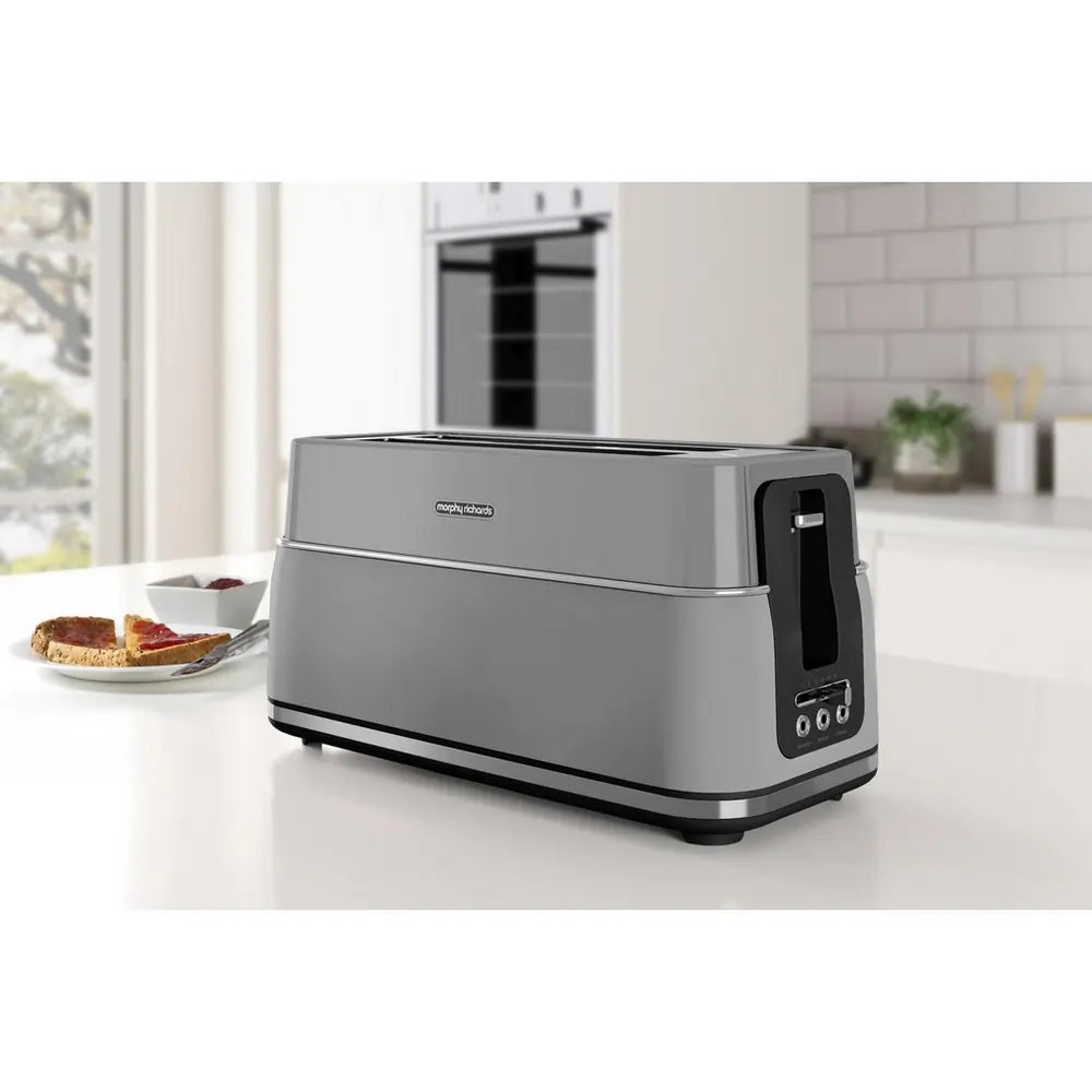 Morphy Richards Signature 245705 Long Slot 4-Slice Toaster, Grey - 73804888834421 
