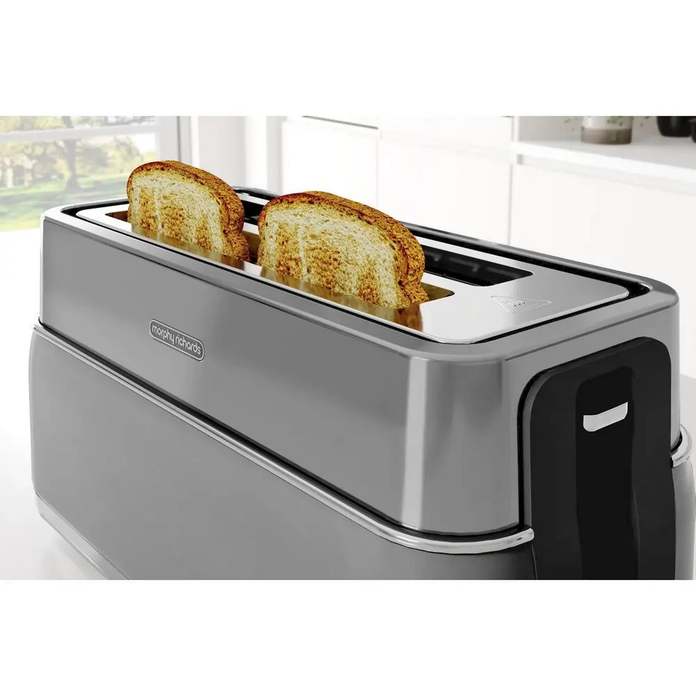 Morphy Richards Signature 245705 Long Slot 4-Slice Toaster, Grey - 73804888867189 