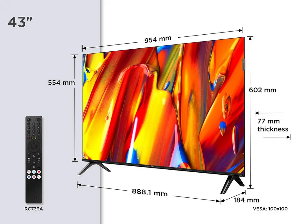 TCL 43V5C-UK 43" QLED FHD HDR Android Television
