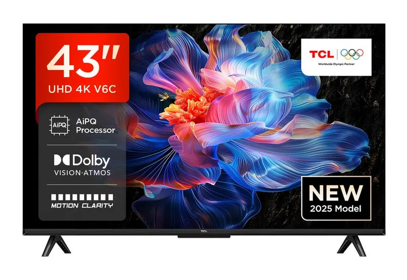 TCL 43V6C-UK 43" 4K Direct LED HDR Google Television - 73462587425141 